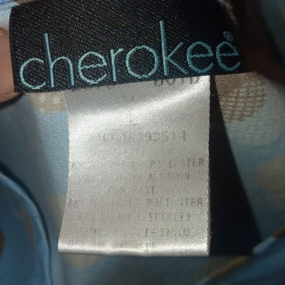 Womens Scrub Top lot of 2 Size L SB Scrubs green Cherokee blue and brown used - Picture 11 of 12